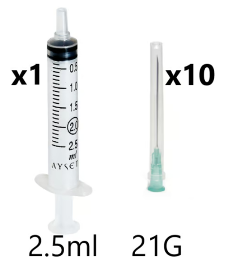 Syringe 2.5ml -10 NEEDLES 21G