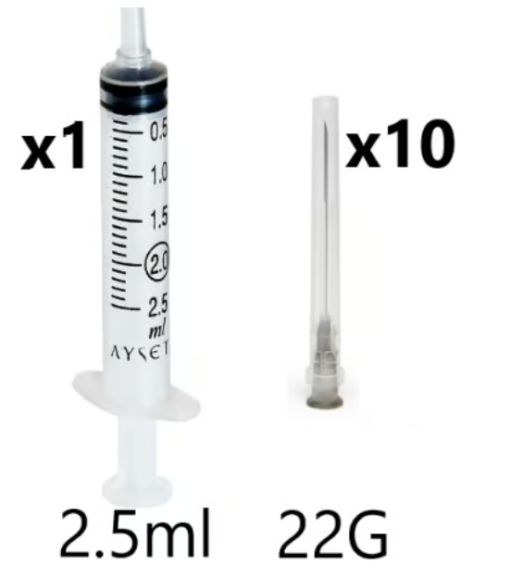 Syringe 2.5ml - 10 NEEDLES 22G