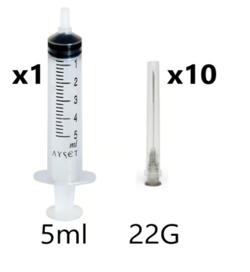 Syringe 5ml - 10 NEEDLES 22G